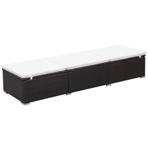 Diverse Hardware, Sonnenliege mit Polsterauflage Poly Rattan Braun, vidaXL Sonnenliege mit Auflage Poly Rattan Braun
