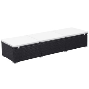 Diverse Hardware, Sonnenliege mit Auflage Poly Rattan Schwarz, vidaXL Sonnenliege mit Auflage Poly Rattan Schwarz