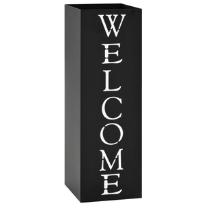 vidaXL, vidaXL Regenschirmständer Welcome Stahl Schwarz, vidaXL Regenschirmständer Welcome Stahl Schwarz