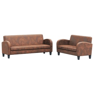 Diverse Hardware, Sofa-Set 2-tlg. Kunstleder in Wildleder-Optik Braun, vidaXL Sofa-Set 2-tlg. Kunstleder in Wildleder-Optik Braun