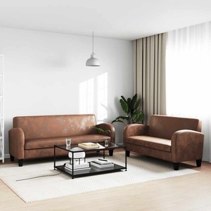 Diverse Hardware, Sofa-Set 2-tlg. Kunstleder in Wildleder-Optik Braun, vidaXL Sofa-Set 2-tlg. Kunstleder in Wildleder-Optik Braun
