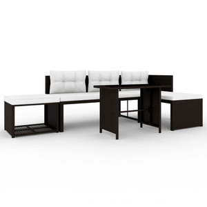 Diverse Hardware, 4-tlg. Garten-Lounge-Set Poly Rattan Braun, vidaXL 4-tlg. Garten-Lounge-Set Poly Rattan Braun
