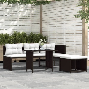 Diverse Hardware, 4-tlg. Garten-Lounge-Set Poly Rattan Braun, vidaXL 4-tlg. Garten-Lounge-Set Poly Rattan Braun