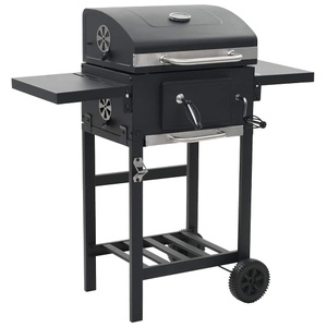 Diverse Hardware, Holzkohlegrill mit Unterer Ablage Schwarz, vidaXL Holzkohlegrill mit Unterer Ablage Schwarz