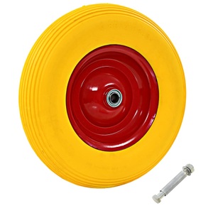 Diverse Hardware, Schubkarrenrad mit Achse Massives PU 4,00 - 8 390 mm, vidaXL Schubkarrenrad mit Achse Massives PU 4,00 - 8 390 mm