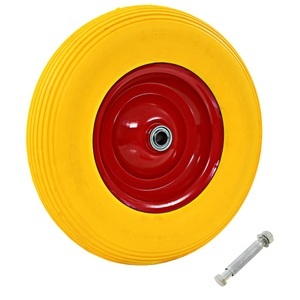 Diverse Hardware, Schubkarrenrad mit Achse Massives PU 4,00 - 8 390 mm, vidaXL Schubkarrenrad mit Achse Massives PU 4,00 - 8 390 mm