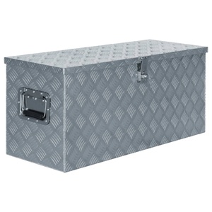 vidaXL, vidaXL Aluminiumkiste 90,5×35×40 cm Silbern, vidaXL Aluminiumkiste 90,5×35×40 cm Silbern