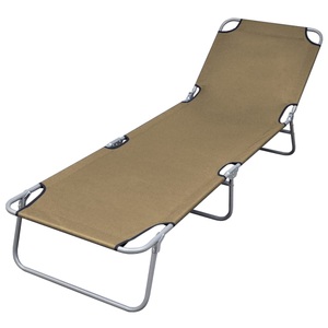 vidaXL, vidaXL Sonnenliege Klappbar mit Verstellbarer Rückenlehne Taupe, vidaXL Sonnenliege Klappbar mit Rückenlehne Verstellbar Taupe