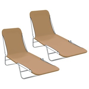 Diverse Hardware, Klappliegen 2 Stk. Stahl und Stoff Taupe