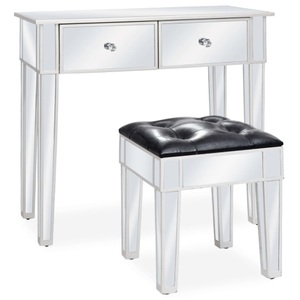 Diverse Hardware, Verspiegelter Schminktisch mit Hocker MDF und Glas