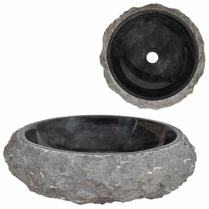 Diverse Hardware, Waschbecken 40 x 12 cm Marmor Schwarz, 