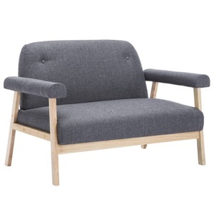 Diverse Hardware, 2-Sitzer-Sofa Stoff Dunkelgrau
