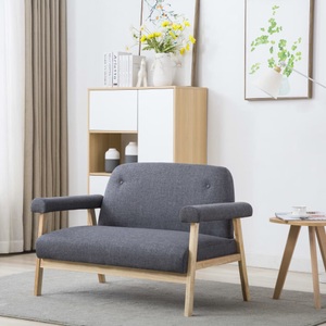 Diverse Hardware, 2-Sitzer-Sofa Stoff Dunkelgrau