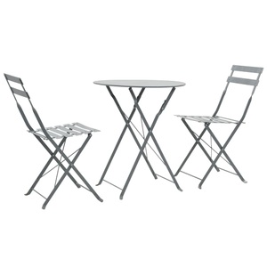 Diverse Hardware, 3-tlg. Bistro-Set Stahl Grau