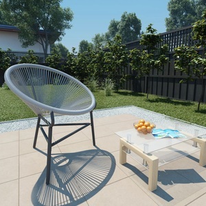 Diverse Hardware, Garten-Mond-Stuhl Poly Rattan Grau, vidaXL Garten-Mondstuhl Poly-Rattan Grau