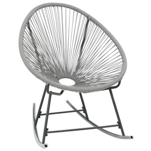 Garten-Mond-Schaukelstuhl Poly Rattan Grau
