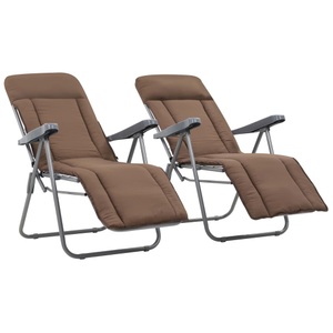 vidaXL, vidaXL Klappbare Gartenstühle mit Auflagen 2 Stk. Braun