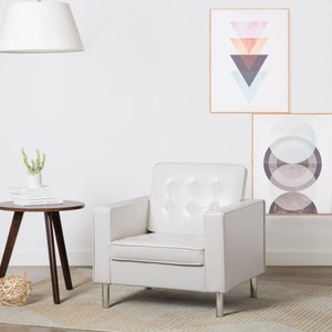 Diverse Hardware, Sessel Kunstleder-Polster 75 x 70 x 75 cm Weiss, vidaXL Sessel Weiß Kunstleder