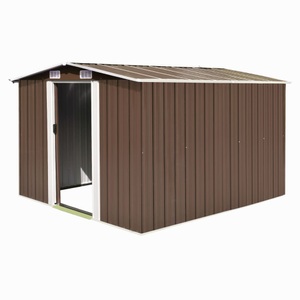 vidaXL, vidaXL Geräteschuppen 257×298×178 cm Metall Braun, vidaXL Gerätehaus 257x298x178 cm Metall Braun