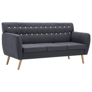 Diverse Hardware, 3-Sitzer-Sofa Stoffbezug 172x70x82 cm Dunkelgrau