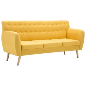 3-Sitzer-Sofa Stoffbezug 172x70x82 cm Gelb