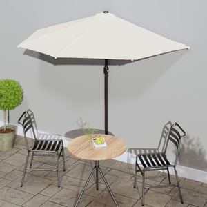 vidaXL, vidaXL Balkon-Sonnenschirm mit Alu-Mast Sandfarben 270×135 cm Halbrund