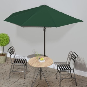vidaXL, vidaXL Balkon-Sonnenschirm mit Alu-Mast Grün 300×150 cm Halbrund, vidaXL Balkon-Sonnenschirm mit Alu-Mast Grün 300x155 cm Halbrund