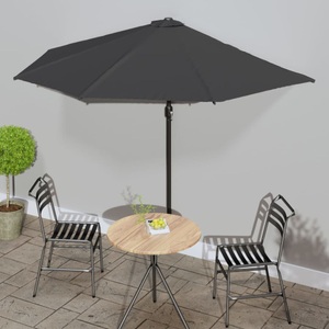 vidaXL, vidaXL Balkon-Sonnenschirm mit Alu-Mast Anthrazit 300×150 cm Halbrund