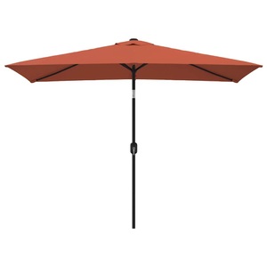 Diverse Hardware, Sonnenschirm mit Metall-Mast 300 x 200 cm Terrakotta-Rot