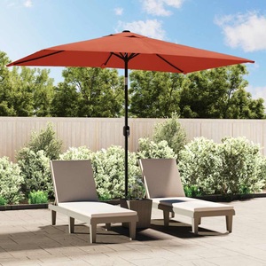 Diverse Hardware, Sonnenschirm mit Metall-Mast 300 x 200 cm Terrakotta-Rot
