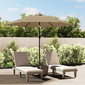 Diverse Hardware, Sonnenschirm mit LED-Leuchten und Stahlmast 300 cm Taupe, vidaXL Sonnenschirm mit LED-Leuchten und Stahlmast 300 cm Taupe
