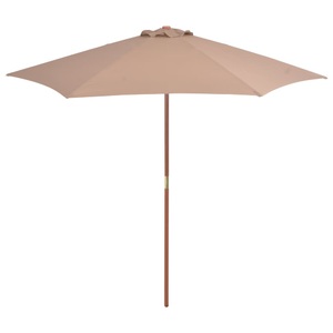 Diverse Hardware, Sonnenschirm mit Holz-Mast 270 cm Taupe