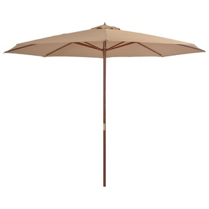 Diverse Hardware, Sonnenschirm mit Holzmast 350 cm Taupe, vidaXL Sonnenschirm mit Holzmast 350 cm Taupe