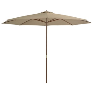Diverse Hardware, Sonnenschirm mit Holzmast 350 cm Taupe