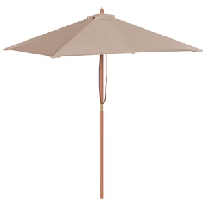 Diverse Hardware, Sonnenschirm mit Holzmast 150 x 200 cm Taupe, 