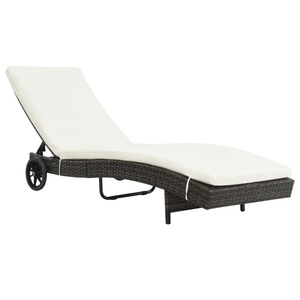 Diverse Hardware, Sonnenliege mit Rollen und Auflage Poly Rattan Braun, vidaXL Sonnenliege mit Rollen und Auflage Poly Rattan Braun