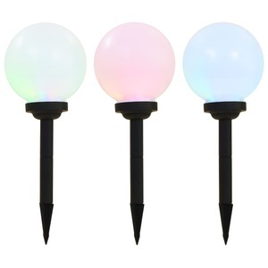vidaXL, vidaXL Outdoor Solarleuchten 3 Stück LED Kugelförmig 20 cm RGB, vidaXL Outdoor Solarleuchten 3 Stück LED Kugelförmig 20 cm RGB
