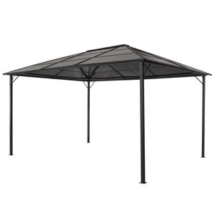 vidaXL, vidaXL Gartenpavillon mit Dach Aluminium 4×3×2,6 m Schwarz, vidaXL Gartenpavillon mit Dach Aluminium 4×3×2,6 m Schwarz