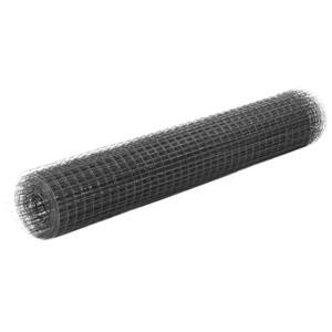 Diverse Hardware, Drahtzaun Stahl mit PVC-Beschichtung 10x1 m Grau, vidaXL Drahtzaun Stahl mit PVC-Beschichtung 10x1 m Grau