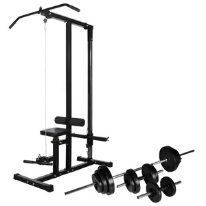 Diverse Hardware, Kraftturm mit Langhantel und Kurzhantel-Set 30,5 kg, vidaXL Fitnessstation mit Langhantel und Kurzhantel Set 30,5 kg