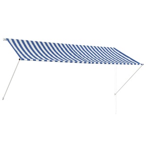 Diverse Hardware, Einziehbare Markise 300 x 150 cm Blau und Weiss, vidaXL Einziehbare Markise 300×150 cm Blau und Weiß