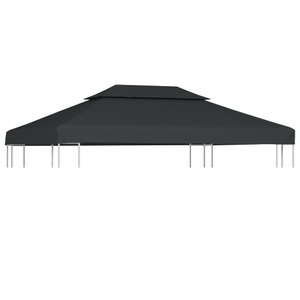 vidaXL, vidaXL Dachplane für Pavillon mit Kaminabzug 310 g/m² 4×3 m Anthrazit, vidaXL Pavillon-Dachplane mit Kaminabzug 310 g/m² 4x3 m Anthrazit