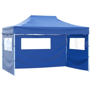 vidaXL, vidaXL Faltzelt mit 3 Wänden 3 x 4,5 m Blau, 