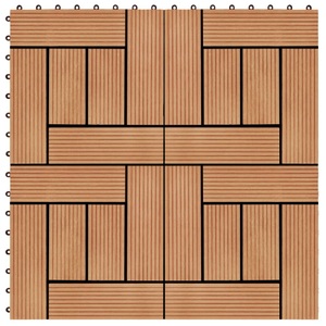 vidaXL, vidaXL Terrassenfliesen 11 Stück WPC 30 x 30 cm 1 qm Teakholzfarbe, vidaXL Terrassenfliesen 11 Stück WPC 30 x 30 cm 1 qm Teakholzfarbe