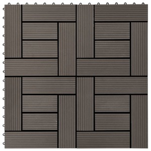 vidaXL, vidaXL Terrassenfliesen 11 Stück WPC 30 x 30 cm 1 qm Dunkelbraun, vidaXL Terrassenfliesen 11 Stück WPC 30 x 30 cm 1 qm Dunkelbraun