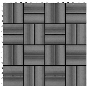 vidaXL, vidaXL Terrassenfliesen 11 Stück WPC 30 x 30 cm 1 qm Grau, vidaXL Terrassenfliesen 11 Stück WPC 30 x 30 cm 1 qm Grau