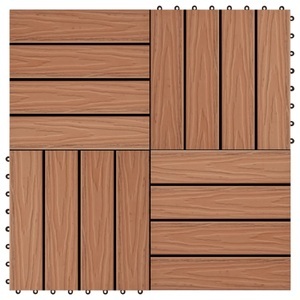 vidaXL, vidaXL 11 Stk. Terrassenfliesen Tiefgeprägtes WPC 30x30 cm 1 qm Hellbraun, vidaXL Terrassenfliesen 11Stk. Tief Geprägt WPC 30x30cm 1 qm Hellbraun