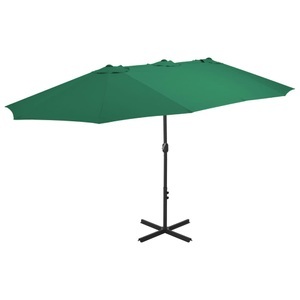 vidaXL, vidaXL Sonnenschirm mit Aluminium-Mast 460 x 270 cm Grün, 