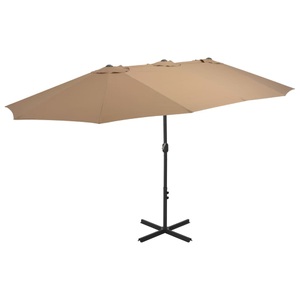 Diverse Hardware, Sonnenschirm mit Aluminium-Mast 460x270 cm Taupe, vidaXL Sonnenschirm mit Aluminium-Mast 460x270 cm Taupe