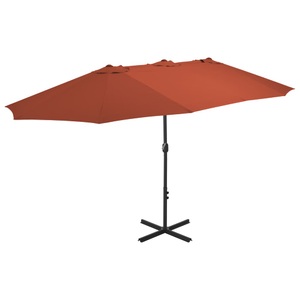 Diverse Hardware, Sonnenschirm mit Aluminium-Mast 460x270 cm Terracotta-Rot, vidaXL Sonnenschirm mit Aluminium-Mast 460x270 cm Terrakotta
